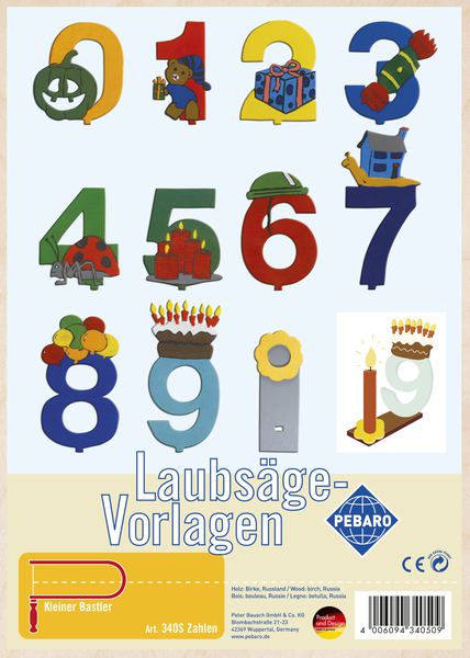 Uzdevumu plāksnes figūrzāģim CIPARI - komplekts