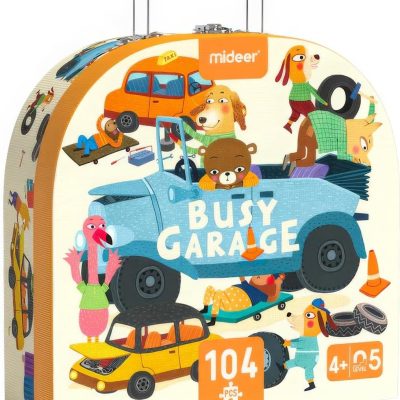 Koka puzle - Dzīvnieki un autoserviss