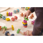 Varavīksnes krāsu koka uzgriežņu un skrūvju komplekts - Image 3