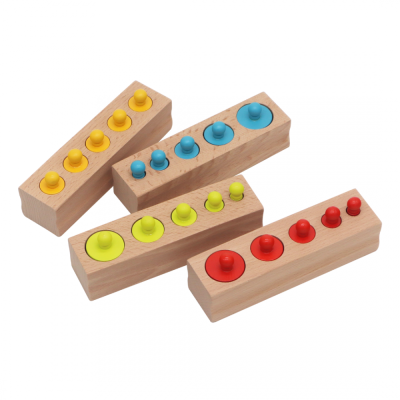 Montessori cilindru formiņas ar dažādām secībām